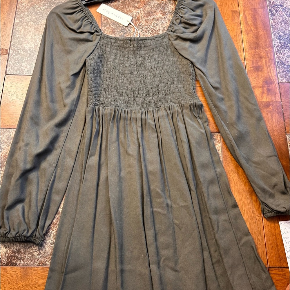 New with tags army green Copper Key dress. Size XS never worn